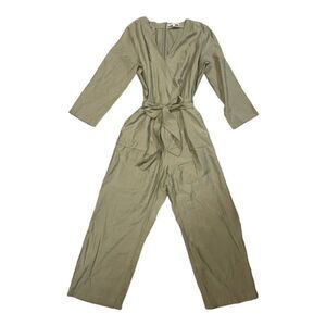 Elizabeth And James Women’s Large‎ Olive Green Belted Jumpsuit With Pockets